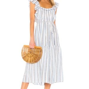 Apiece Apart Ossetia Tiers Dress in Seaside Stripe
